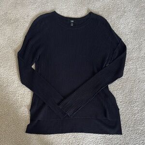 Black Ribbed Long Sleeve Sweater